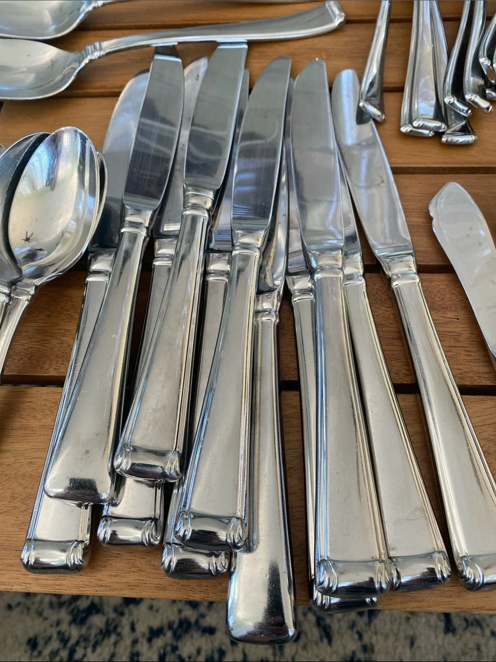 Gorham Polished Silver Stainless Steel Flatware Set